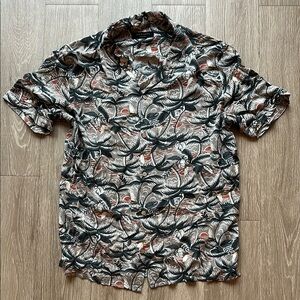 All Saints Black and White Casual Button Down Shirt